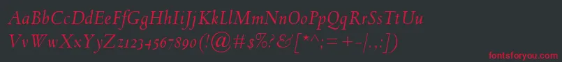 SpectrumMtOsfItalic Font – Red Fonts on Black Background
