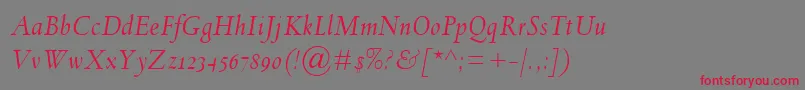 SpectrumMtOsfItalic Font – Red Fonts on Gray Background