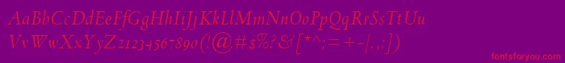 SpectrumMtOsfItalic Font – Red Fonts on Purple Background