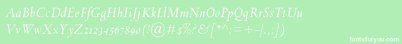 フォントSpectrumMtOsfItalic – 緑の背景に白い文字