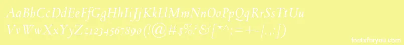 SpectrumMtOsfItalic Font – White Fonts on Yellow Background