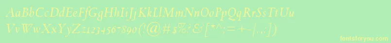 SpectrumMtOsfItalic Font – Yellow Fonts on Green Background