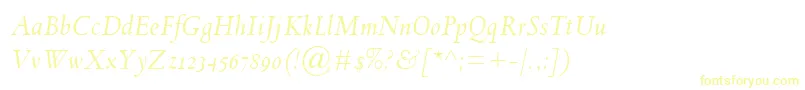 SpectrumMtOsfItalic-fontti – keltaiset fontit