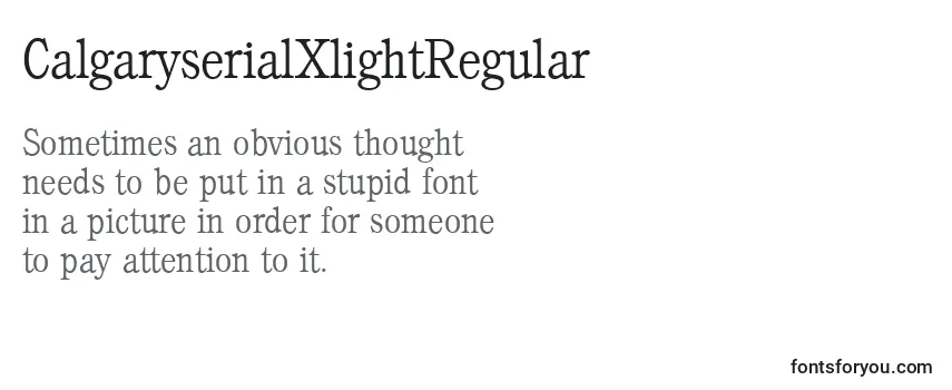 Review of the CalgaryserialXlightRegular Font