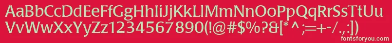 フォントLaudatioc – 赤い背景に緑の文字