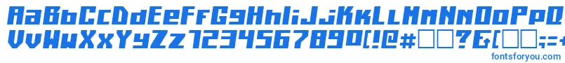 フォントKilotonCondensedItalic – 白い背景に青い文字