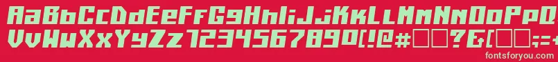 KilotonCondensedItalic Font – Green Fonts on Red Background