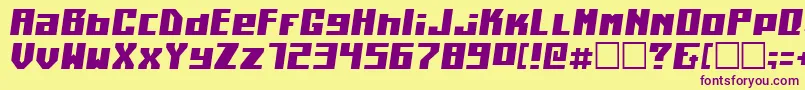 KilotonCondensedItalic Font – Purple Fonts on Yellow Background