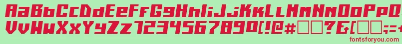 KilotonCondensedItalic Font – Red Fonts on Green Background