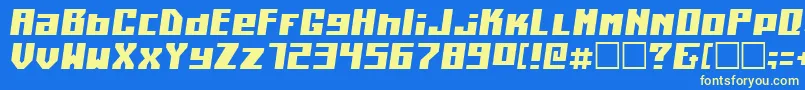 KilotonCondensedItalic Font – Yellow Fonts on Blue Background