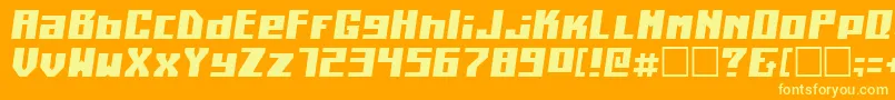 KilotonCondensedItalic Font – Yellow Fonts on Orange Background