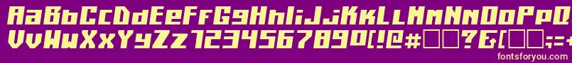 KilotonCondensedItalic Font – Yellow Fonts on Purple Background