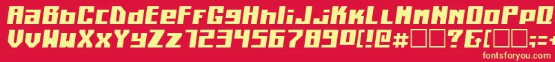 KilotonCondensedItalic Font – Yellow Fonts on Red Background