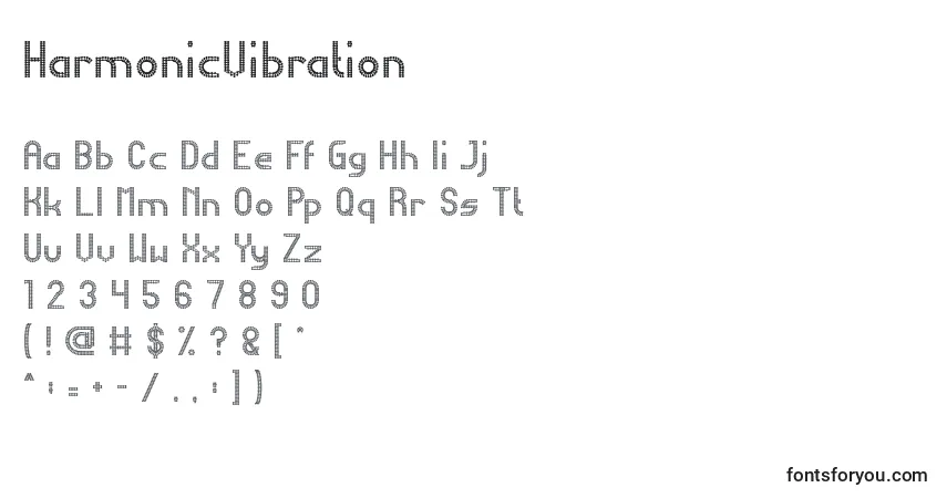 Czcionka HarmonicVibration – alfabet, cyfry, specjalne znaki