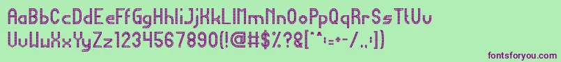 HarmonicVibration Font – Purple Fonts on Green Background