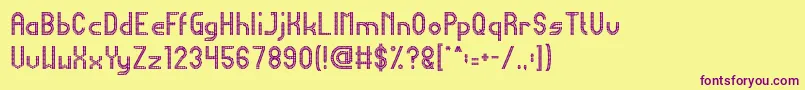 HarmonicVibration Font – Purple Fonts on Yellow Background