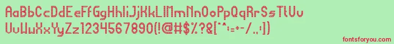 HarmonicVibration Font – Red Fonts on Green Background