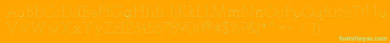 TeletexUltralight Font – Green Fonts on Orange Background