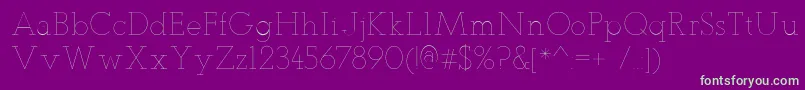 TeletexUltralight Font – Green Fonts on Purple Background