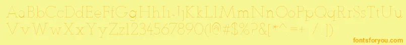 TeletexUltralight Font – Orange Fonts on Yellow Background