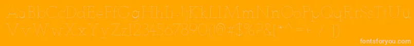 TeletexUltralight-Schriftart – Rosa Schriften auf orangefarbenem Hintergrund