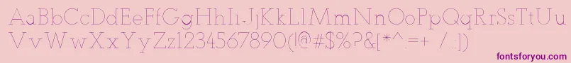 TeletexUltralight Font – Purple Fonts on Pink Background