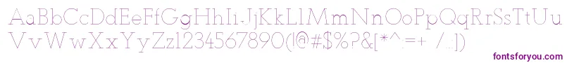 TeletexUltralight Font – Purple Fonts on White Background