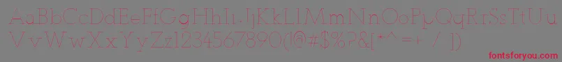 TeletexUltralight Font – Red Fonts on Gray Background