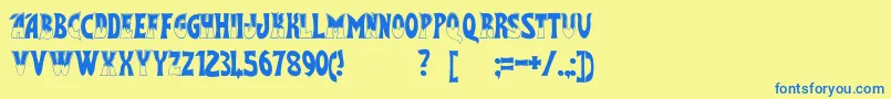 FlashGordon Font – Blue Fonts on Yellow Background