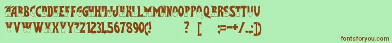 FlashGordon Font – Brown Fonts on Green Background