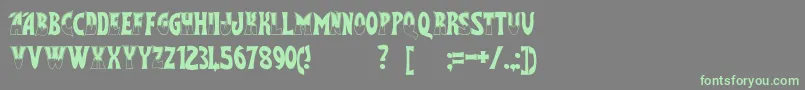 フォントFlashGordon – 灰色の背景に緑のフォント