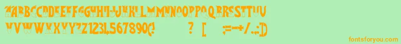 FlashGordon Font – Orange Fonts on Green Background