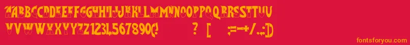 Czcionka FlashGordon – pomarańczowe czcionki na czerwonym tle