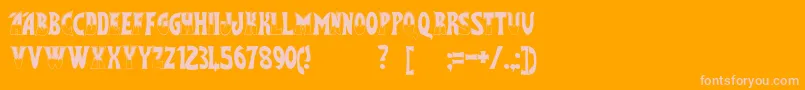 FlashGordon-Schriftart – Rosa Schriften auf orangefarbenem Hintergrund