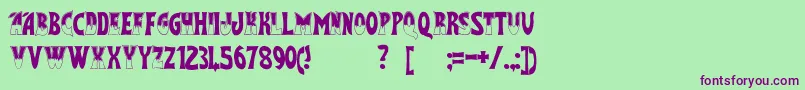 FlashGordon Font – Purple Fonts on Green Background