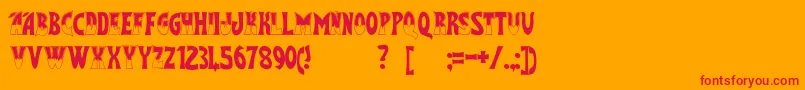 FlashGordon Font – Red Fonts on Orange Background