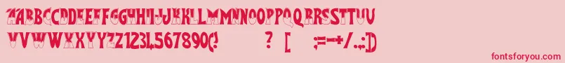 FlashGordon-Schriftart – Rote Schriften auf rosa Hintergrund