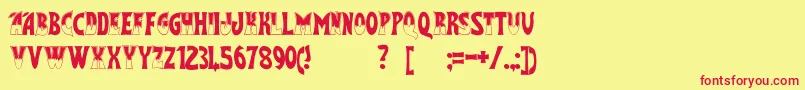 FlashGordon Font – Red Fonts on Yellow Background