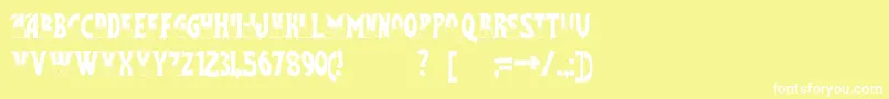 フォントFlashGordon – 黄色い背景に白い文字