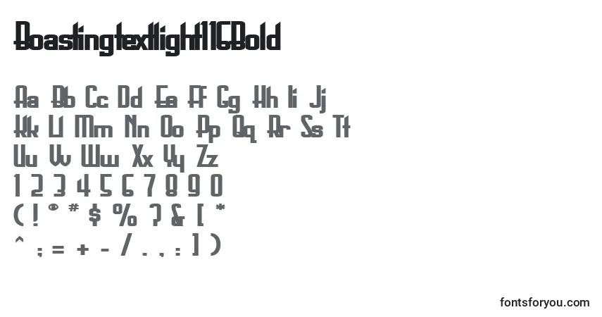 Schriftart Boastingtextlight116Bold – Alphabet, Zahlen, spezielle Symbole
