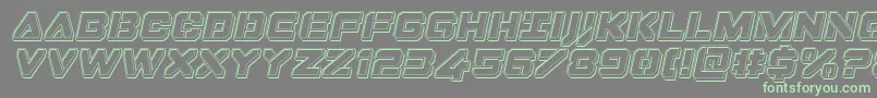 Dominojackengraveital Font – Green Fonts on Gray Background