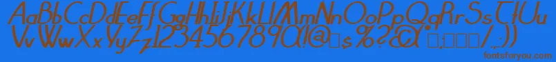 ClarittyBolditalic Font – Brown Fonts on Blue Background