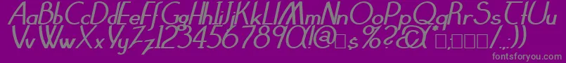 ClarittyBolditalic-Schriftart – Graue Schriften auf violettem Hintergrund