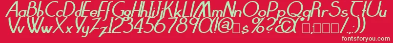 ClarittyBolditalic Font – Green Fonts on Red Background