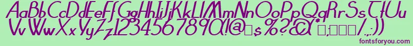 ClarittyBolditalic Font – Purple Fonts on Green Background