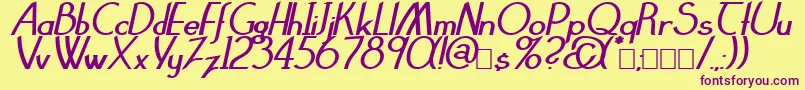 ClarittyBolditalic Font – Purple Fonts on Yellow Background