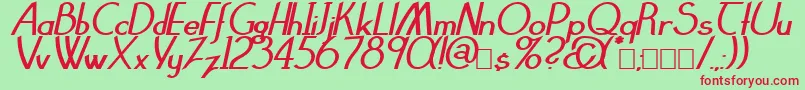 ClarittyBolditalic Font – Red Fonts on Green Background