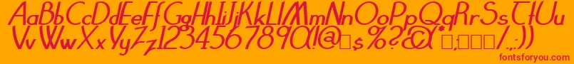ClarittyBolditalic Font – Red Fonts on Orange Background