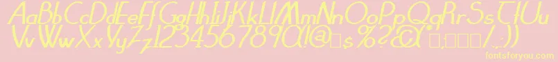 ClarittyBolditalic Font – Yellow Fonts on Pink Background