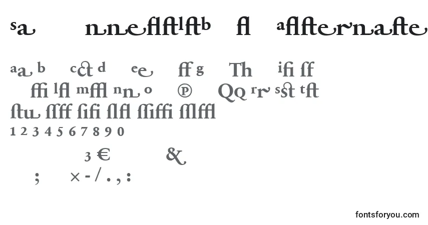 Czcionka SabonnextLtBoldAlternate – alfabet, cyfry, specjalne znaki